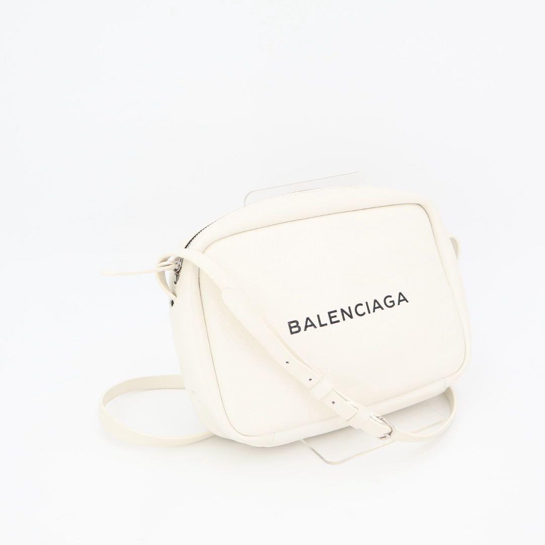 バレンシアガ BALENCIAGA ショルダーバッグ エブリデイ カメラバッグ S 489812 ホワイト/ブラック レザー エブリデイ ショルダーバッグ