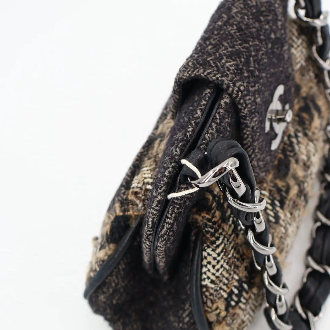 シャネル CHANEL ココマーク ツイード×レザー チェーンショルダーバッグ