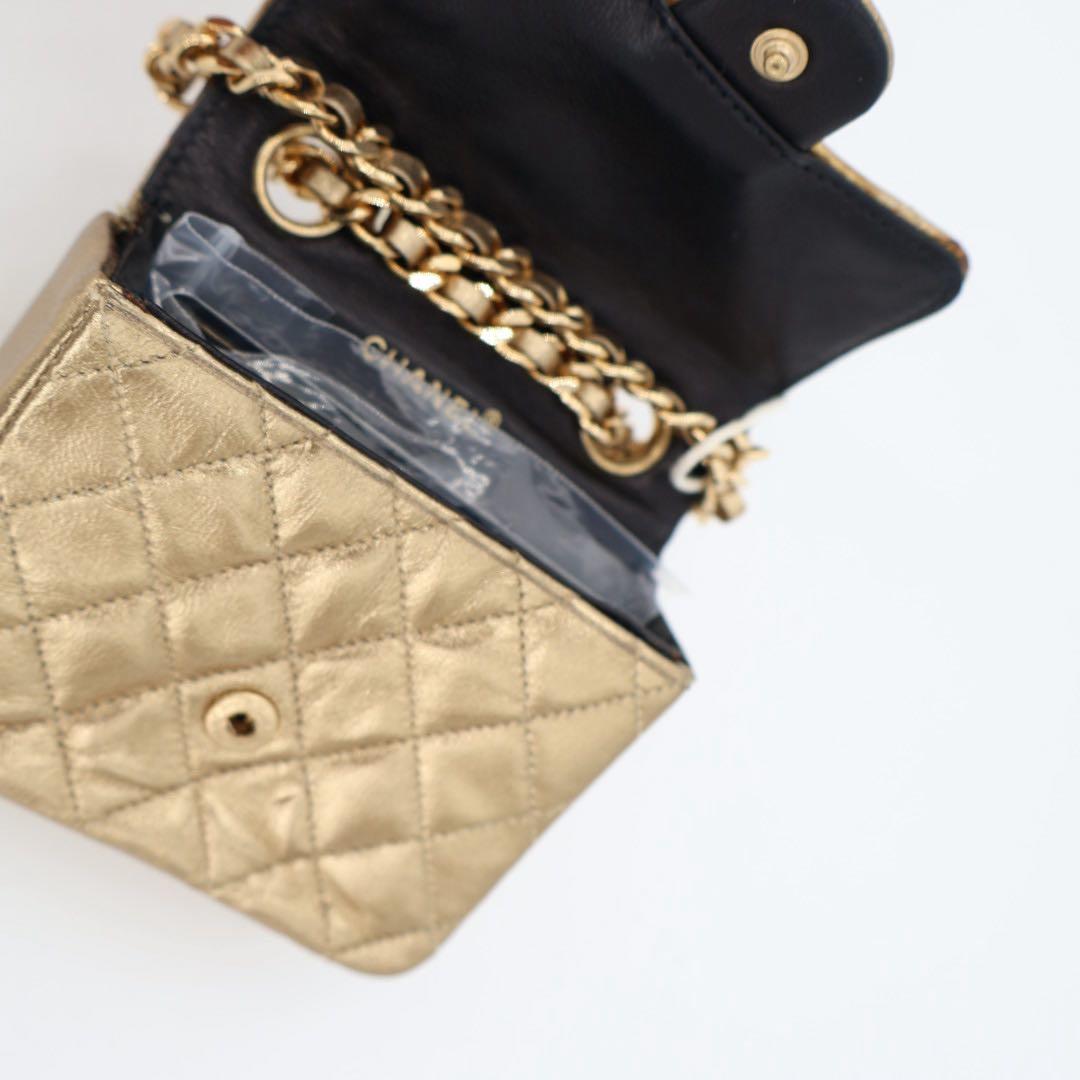 シャネル CHANEL ヴィンテージ ミニミニマトラッセ チェーン バッグチャーム ポーチ ハンドバッグ
