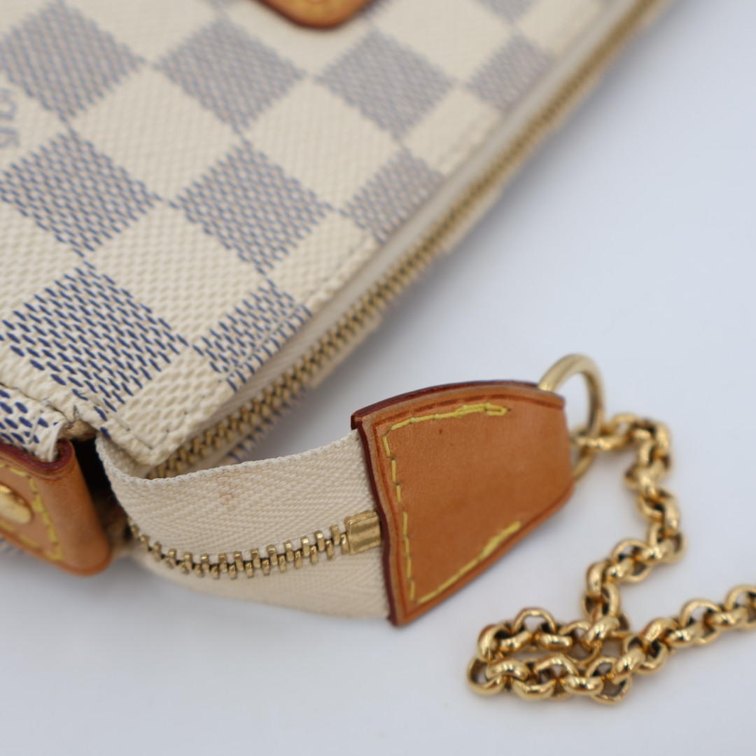 ルイ ヴィトン LOUIS VUITTON ダミエアズール エヴァ アクセサリーポーチ チェーンショルダーバッグ 2WAY 斜め掛け可