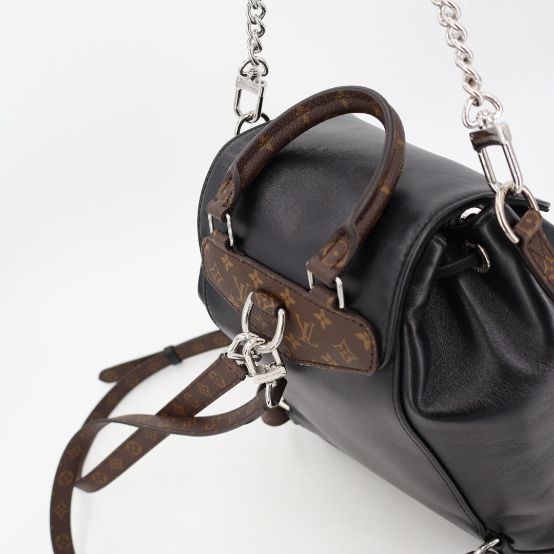 ルイ ヴィトン LOUIS VUITTON モノグラム モンスリ バイブ PM ブラック M12587 レディース ラムレザー/モノグラムキャンバス リュック・デイパック