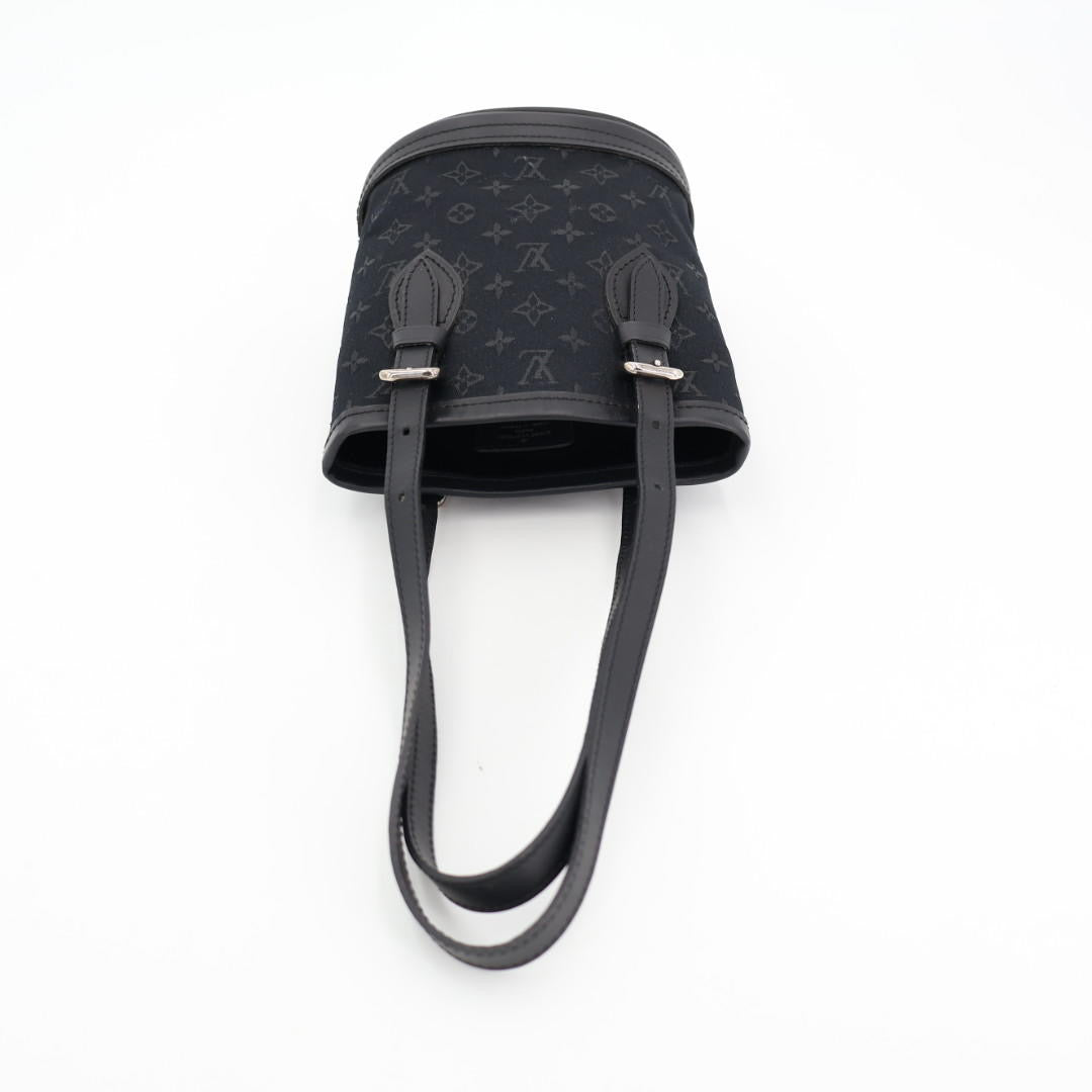 ルイ ヴィトン LOUIS VUITTON モノグラム サテン リトル バケット ハンド バッグ ノワール M92144 ブラック