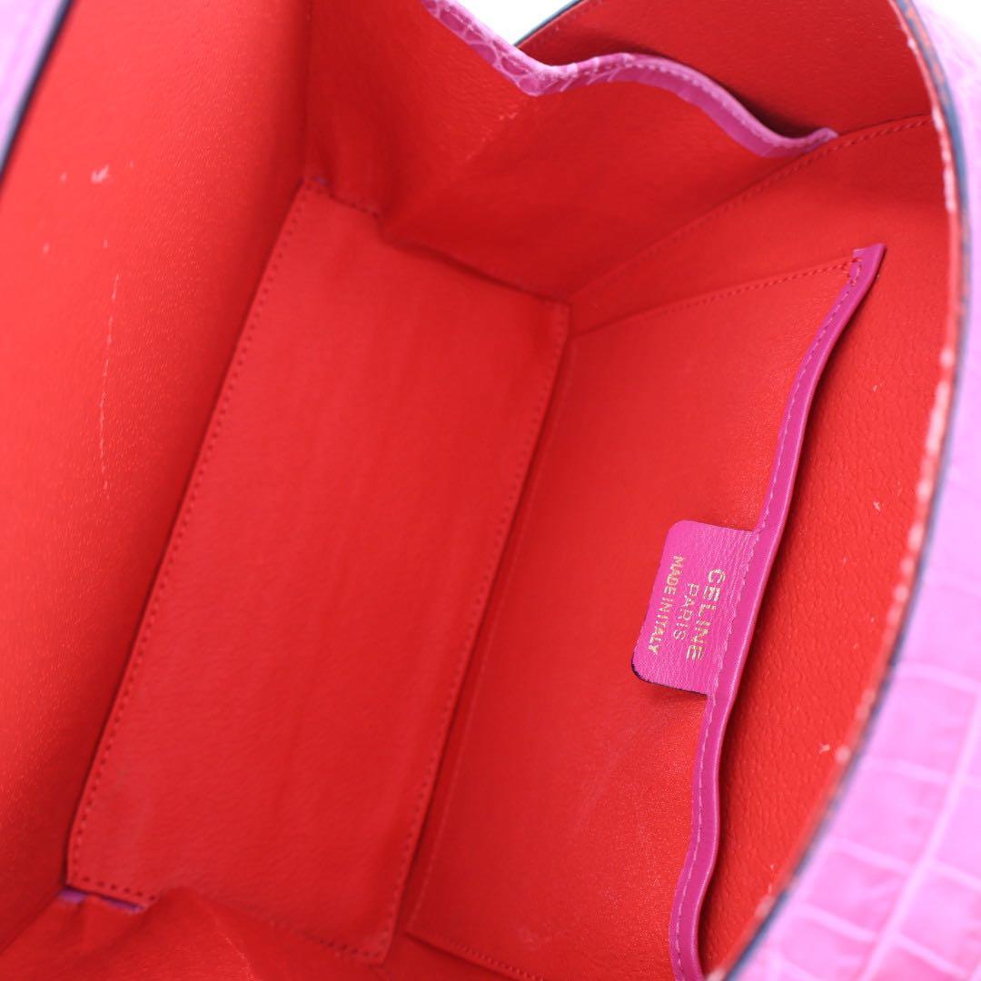 セリーヌ CELINE クロコダイル型押し VITELLO FICELLE ハンドバッグ