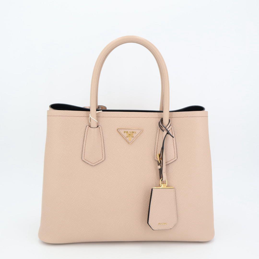 プラダ PRADA ダブルバッグ サフィアーノレザー トライアングルロゴ カメオ ショッピングバッグ