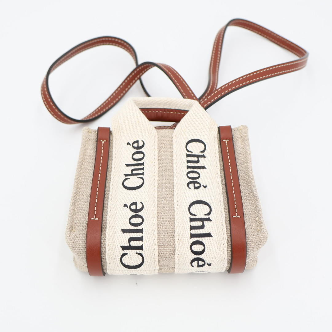 クロエ CHLOE トートバッグ woody ナノ リボン マイクロ ショルダーバッグ 美品