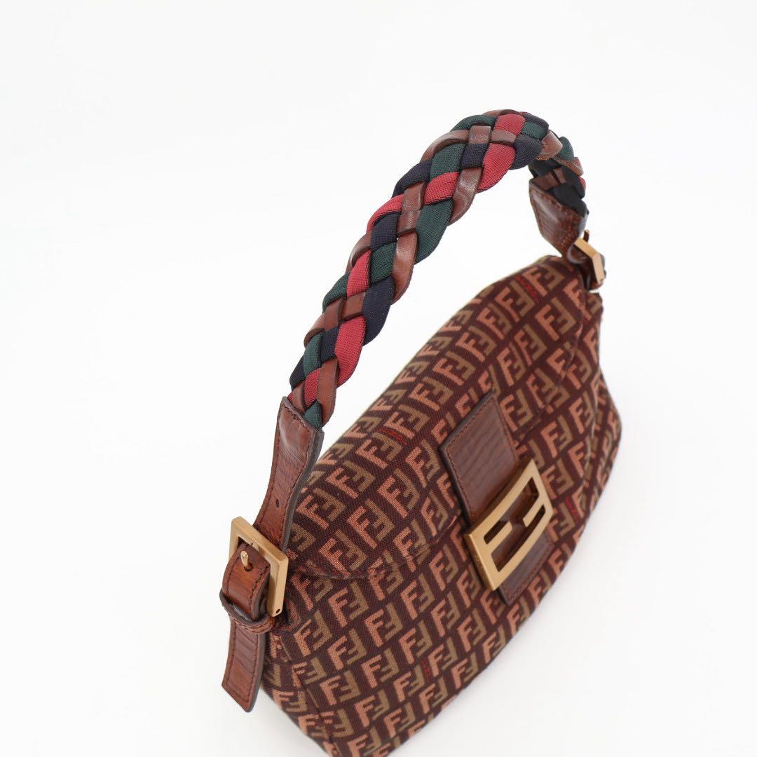 フェンディ Fendi ズッキーノ キャンバスxレザー ショルダーバッグ