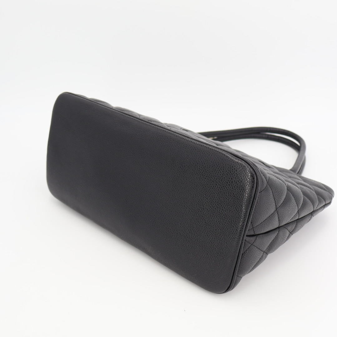 シャネル CHANEL 復刻トート キャビア 黒 ブラック シルバー金具 A01804 バッグ