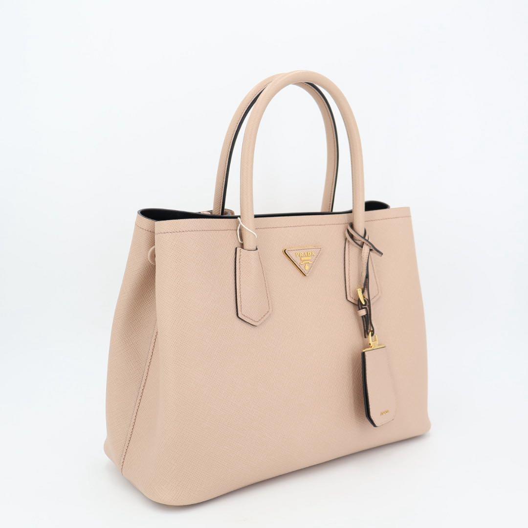 プラダ PRADA ダブルバッグ サフィアーノレザー トライアングルロゴ カメオ ショッピングバッグ