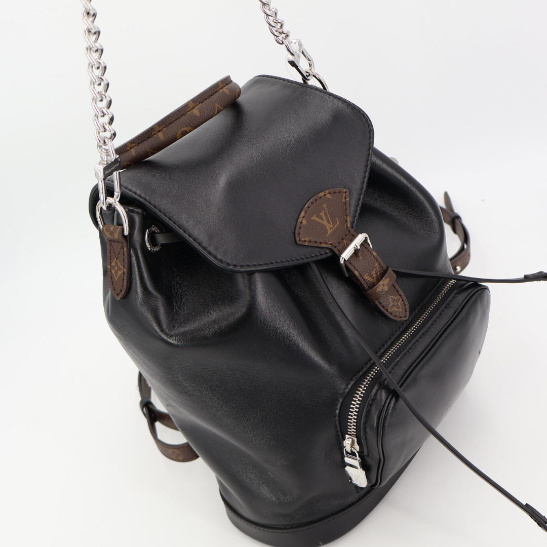 ルイ ヴィトン LOUIS VUITTON モノグラム モンスリ バイブ PM ブラック M12587 レディース ラムレザー/モノグラムキャンバス リュック・デイパック