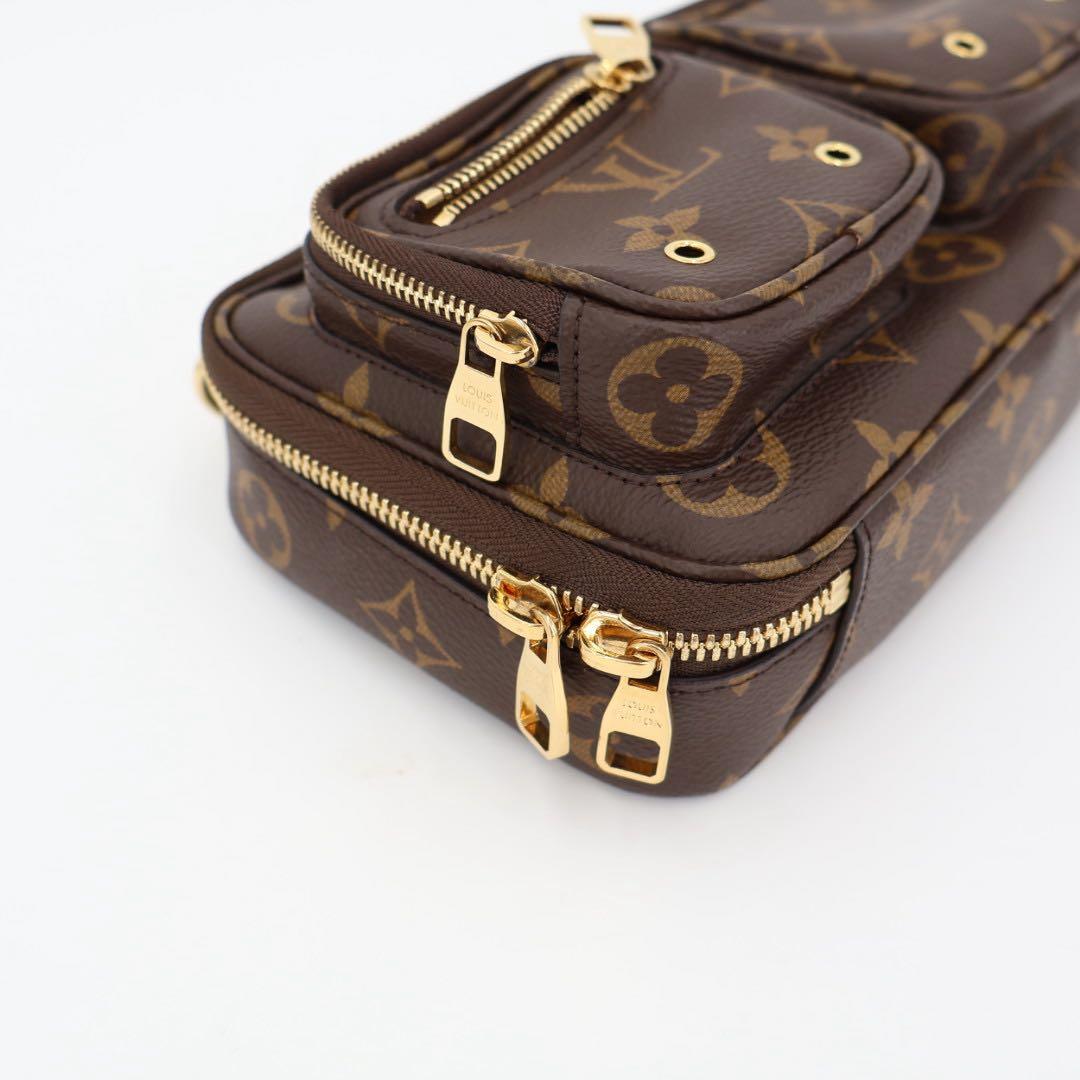 ルイ・ヴィトン LOUIS VUITTON ユーティリティ クロスボディ ショルダーバッグ バッグ PVCコーティングキャンバス レザー モノグラム ブラウン系 M80446
