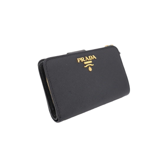 プラダ PRADA 折財布 サイフ SAFFIANO METAL 1ML225 QWA NERO ブラック F0002 2つ折財布