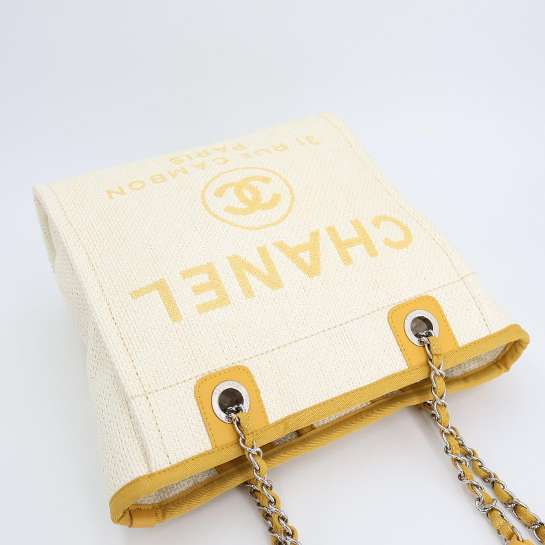 シャネル CHANEL ドーヴィル チェーントート ショルダーバッグ トートバッグ ハンドバッグ チェーンバッグ ストロー レザー かごバッグ レディース