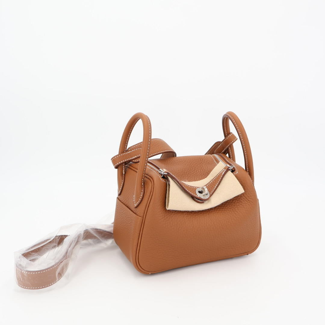 エルメス HERMES バッグ リンディミニ 新品 lindy mini ゴールド 金具 シルバー 美品