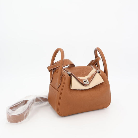 エルメス HERMES バッグ リンディミニ 新品 lindy mini ゴールド 金具 シルバー 美品