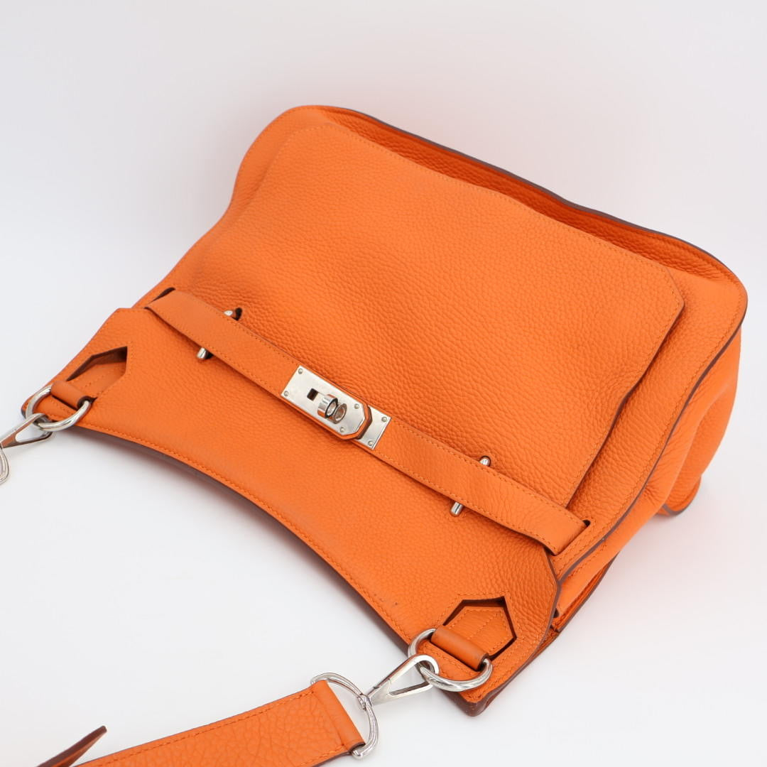 HERMES エルメス ジプシエール34 オレンジ シルバー金具 □R刻印(2014年頃)