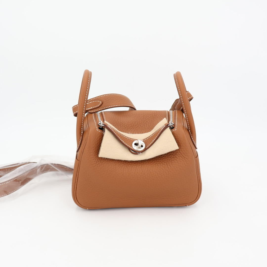 エルメス HERMES バッグ リンディミニ 新品 lindy mini ゴールド 金具 シルバー 美品