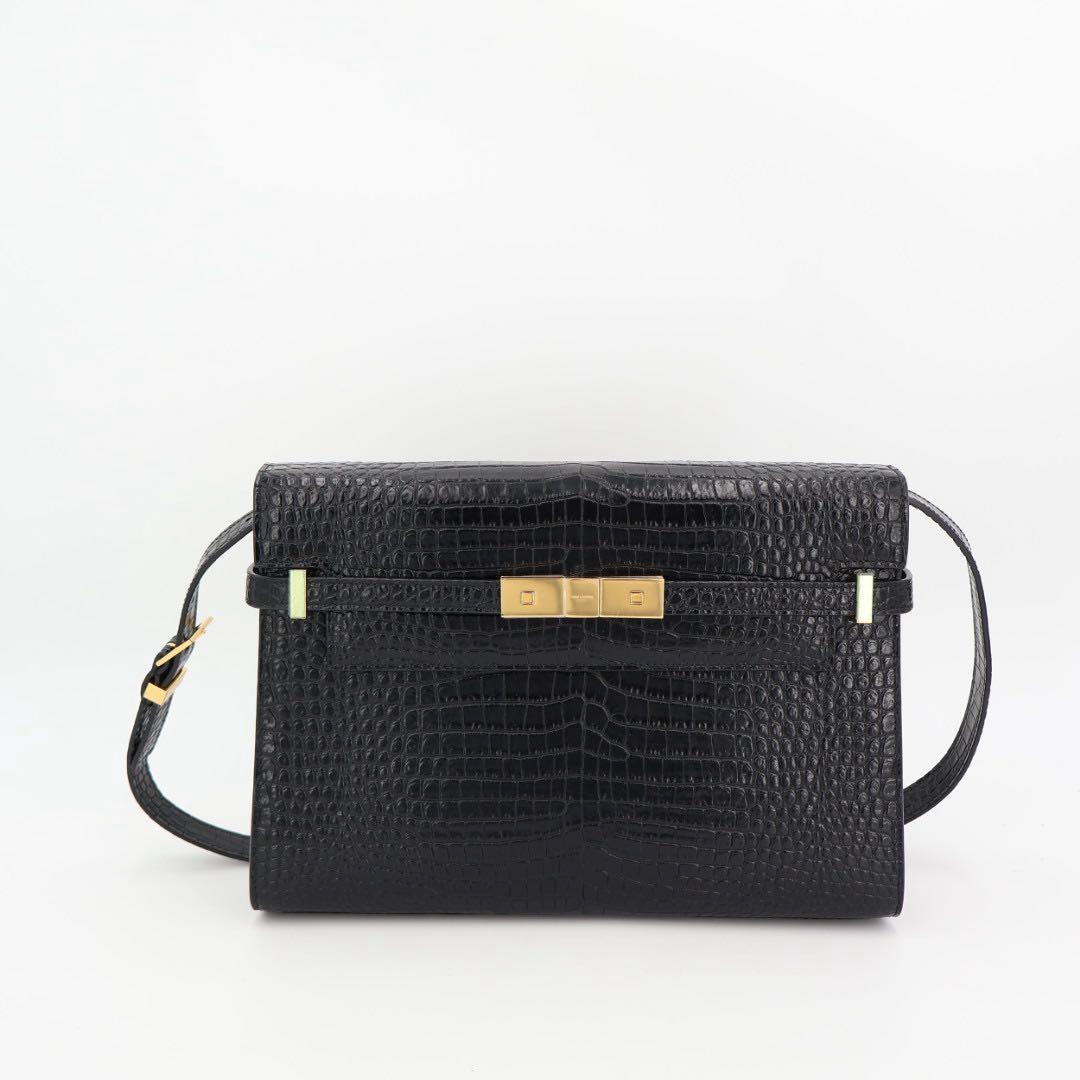 サンローラン Saint Laurent ショルダーバッグ マンハッタン ミディアム 型押しレザー 美品