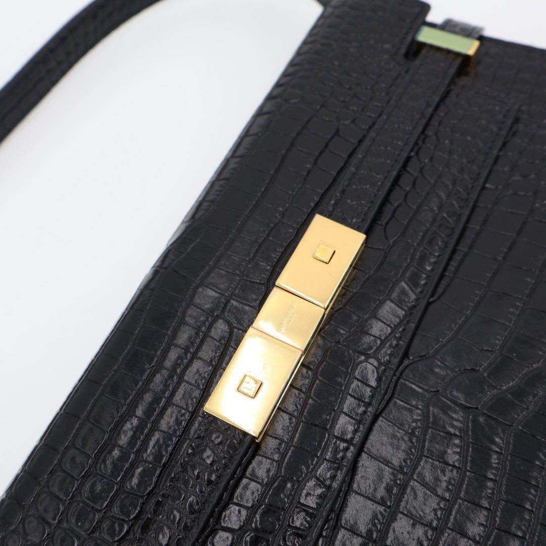 サンローラン Saint Laurent ショルダーバッグ マンハッタン ミディアム 型押しレザー 美品