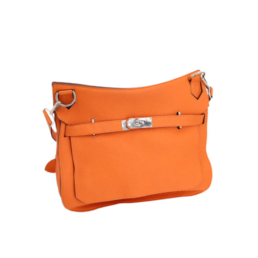 HERMES エルメス ジプシエール34 オレンジ シルバー金具 □R刻印(2014年頃)