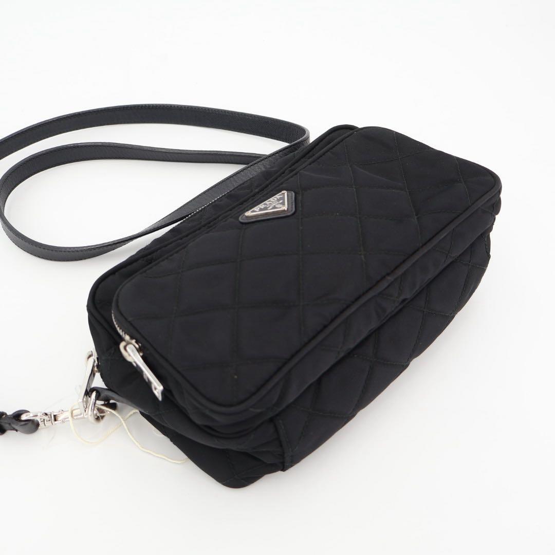 プラダ PRADA ショルダーバッグ キルティング ブラック ナイロン BT1027