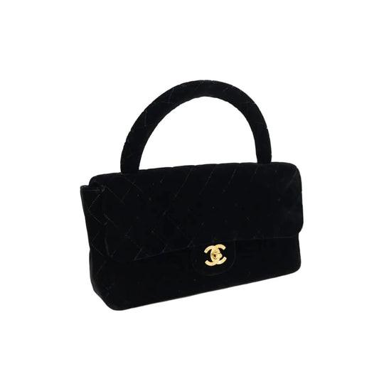 シャネル CHANEL 親子バッグ 親のみ ハンドバッグ ベロア