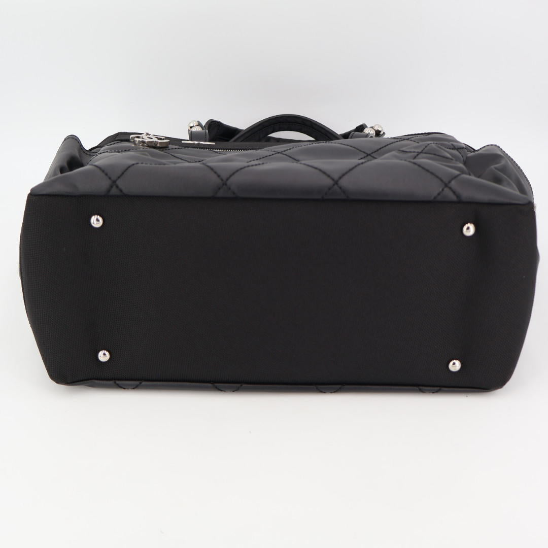 シャネル CHANEL パリビアリッツ トート GM ココマーク トートバッグ コーティングキャンバス ブラック A34210 レディース
