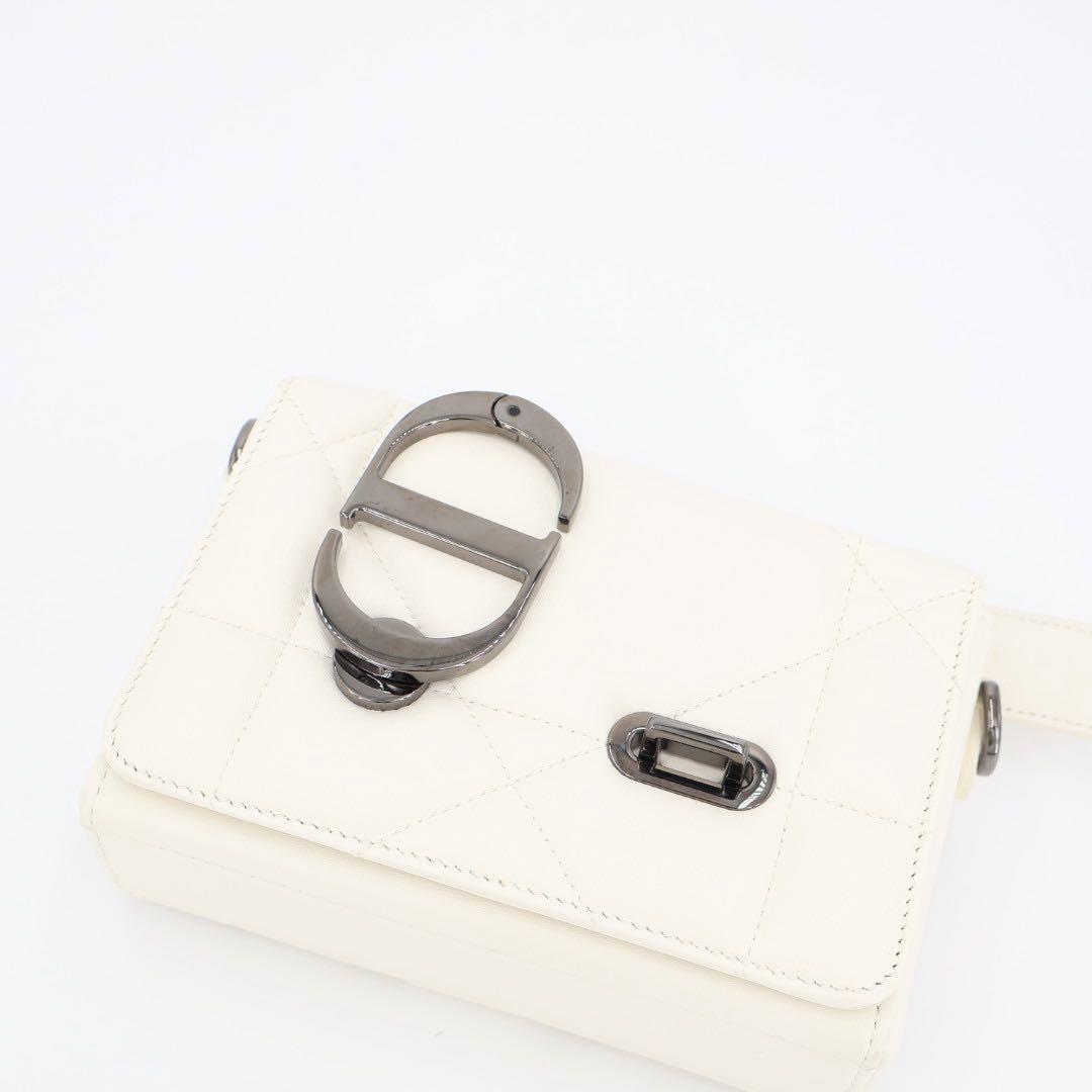クリスチャンディオール Christian Dior カロ チェーンショルダー ホワイト バック 美品