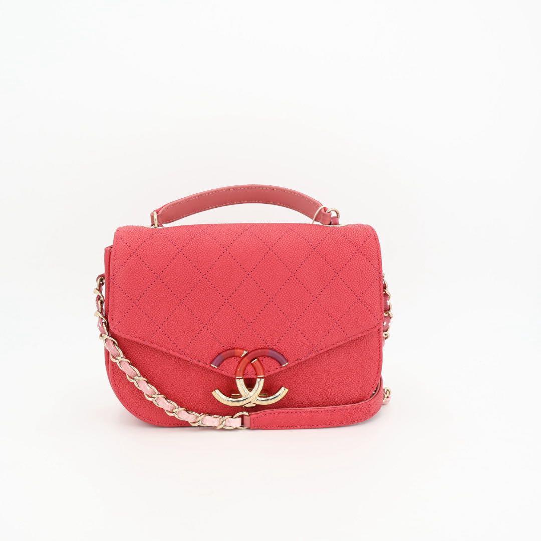 シャネル CHANEL マトラッセ ココマーク チェーン ショルダーバッグ キャビアスキン ピンク ゴールド金具 A93660