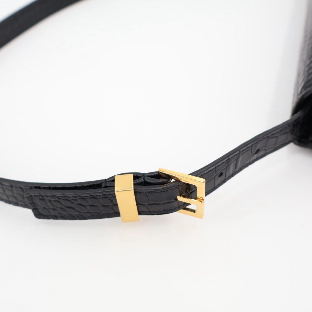 サンローラン Saint Laurent ショルダーバッグ マンハッタン ミディアム 型押しレザー 美品