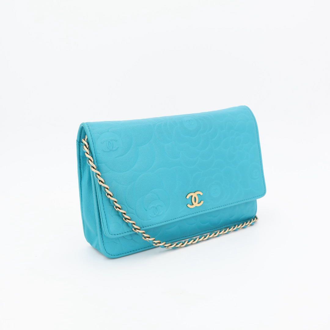 シャネル CHANEL カメリア チェーンウォレット ラムスキン チェーン