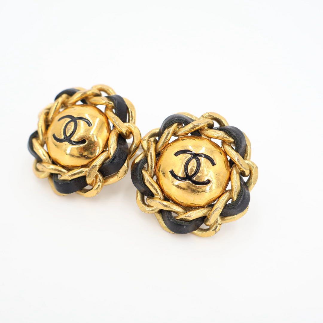 シャネル CHANEL ココマーク 29 ブローチ GP×革 ゴールド キズ スレ