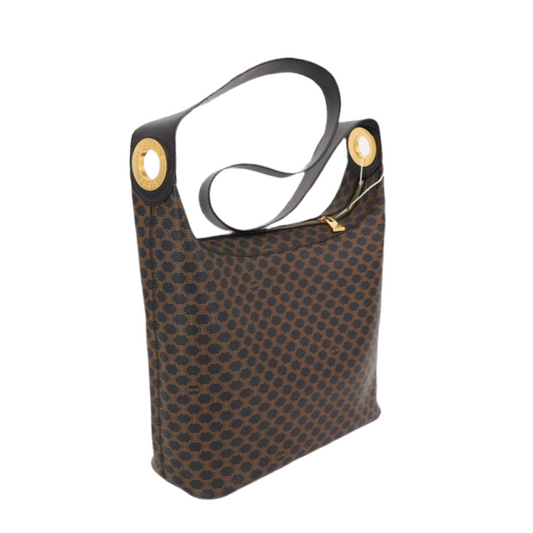 セリーヌ CELINE ワンショルダーバッグ 黒マカダム サークルロゴ 肩掛け 茶