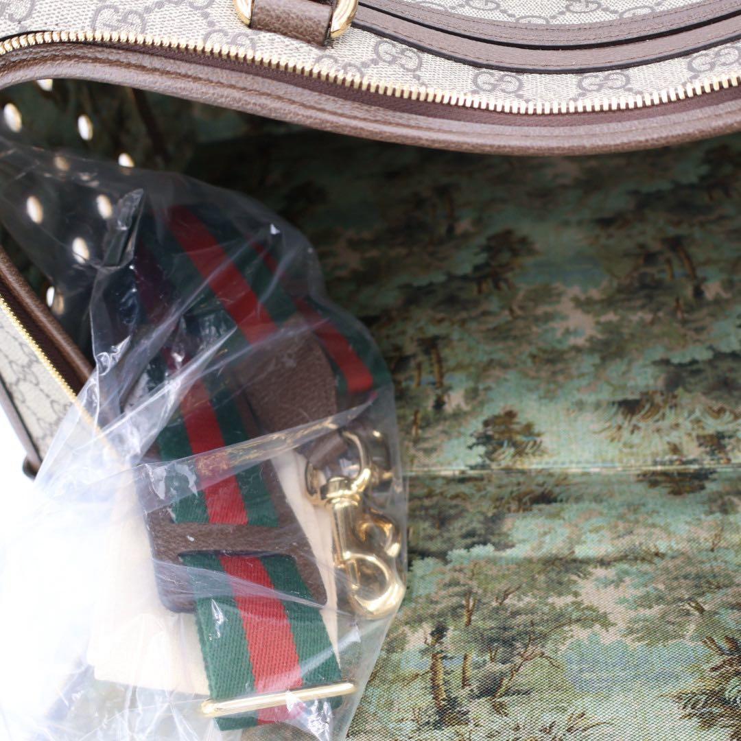グッチ GUCCI ウェブ ストライプ付き GG スモール ペット キャリー