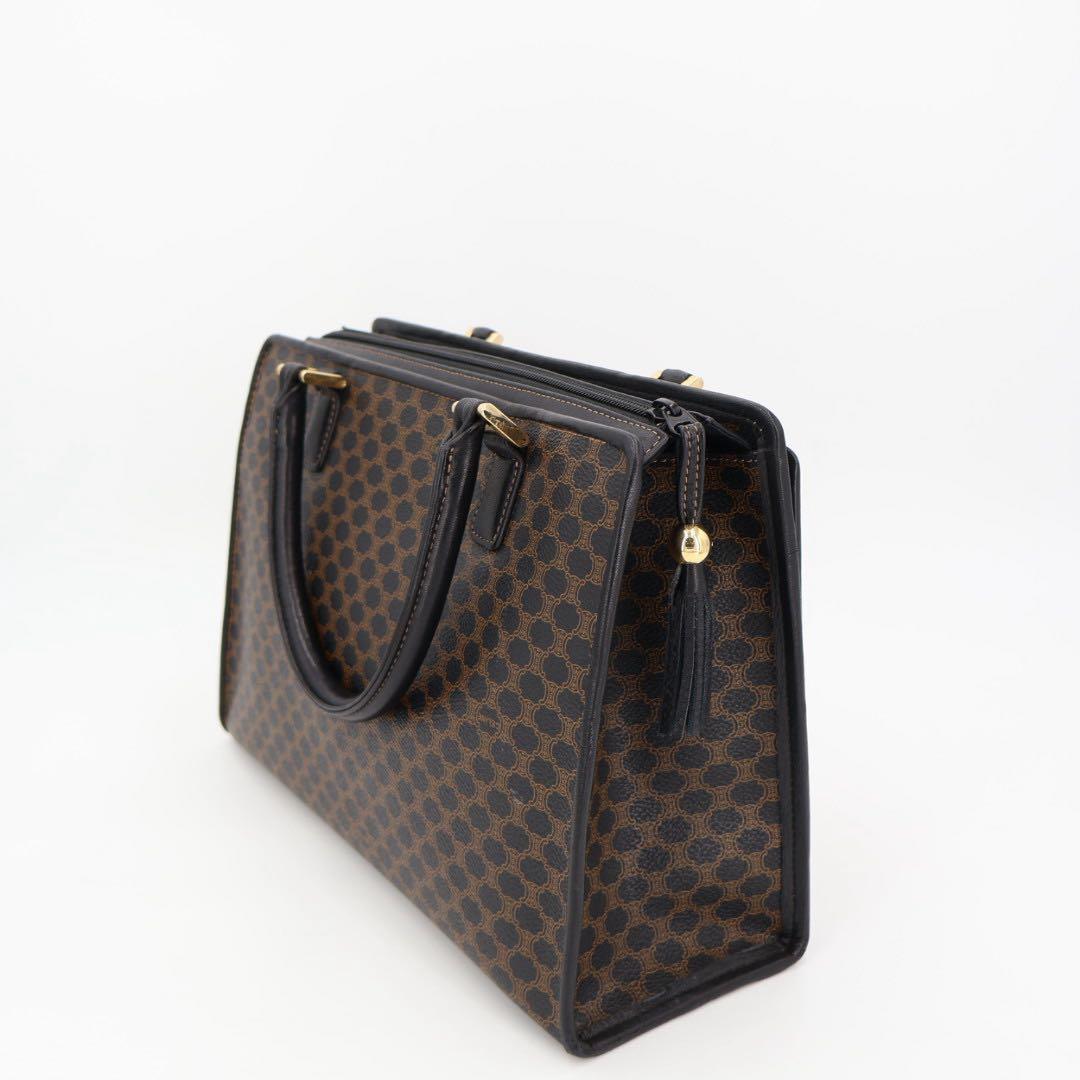 セリーヌ CELINE ハンドバッグ 黒マカダム トリオンフ トートバッグ
