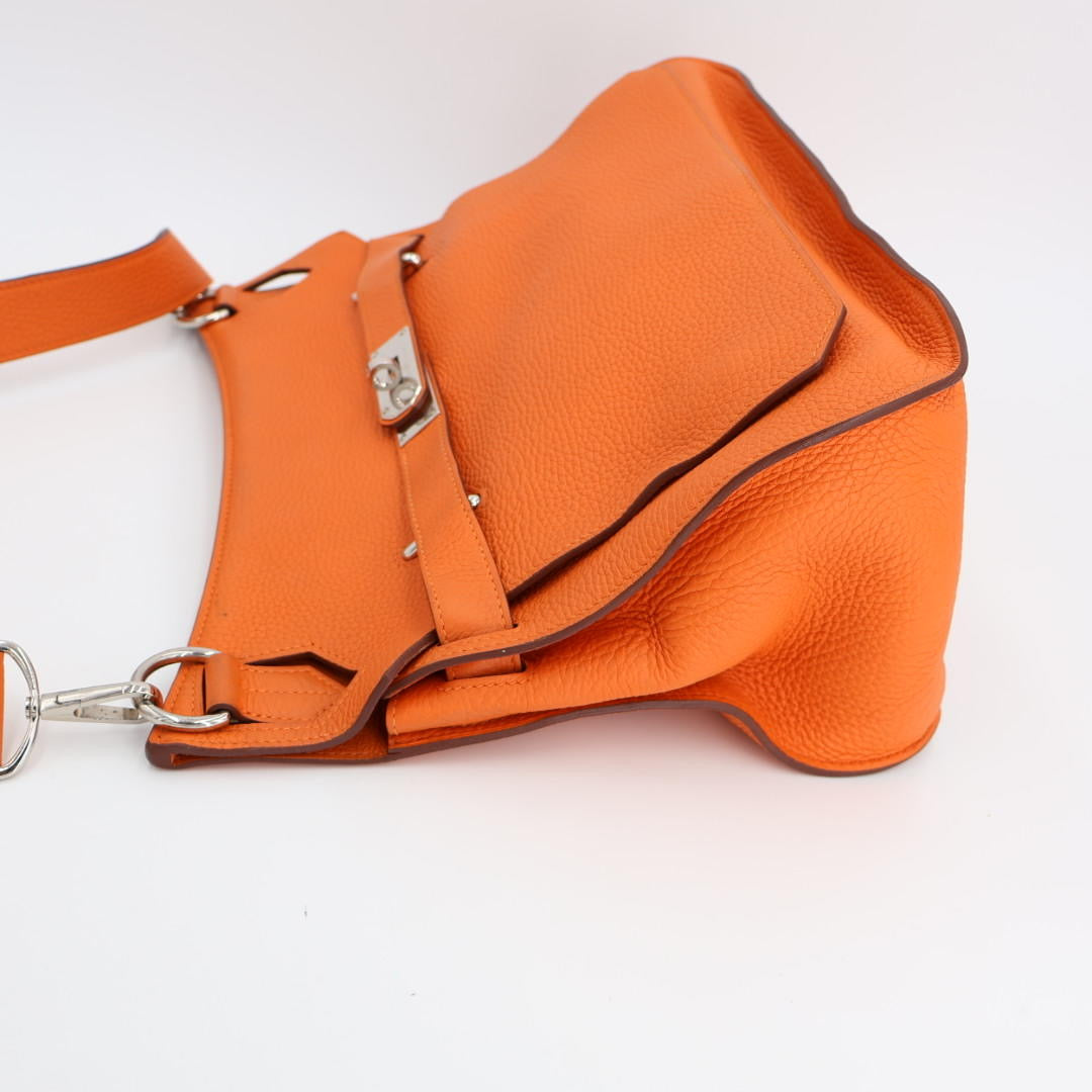 HERMES エルメス ジプシエール34 オレンジ シルバー金具 □R刻印(2014年頃)