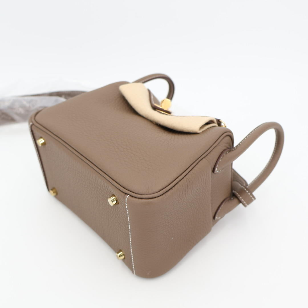 エルメス HERMES リンディミニ　エトゥープ　トリヨンクレマンス　ゴールド金具