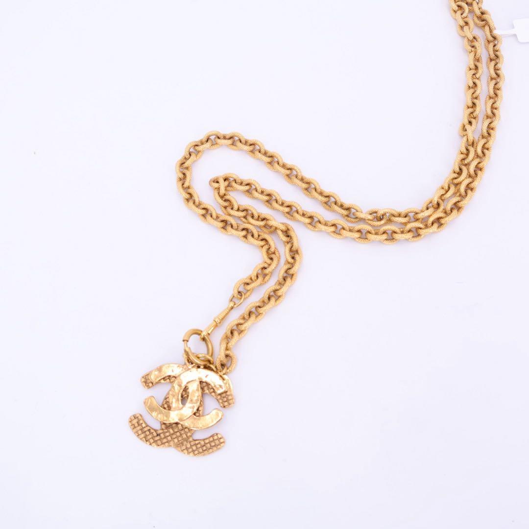 シャネル CHANEL チェーンロングネックレス ペンダント ココマーク ゴールド アクセサリー