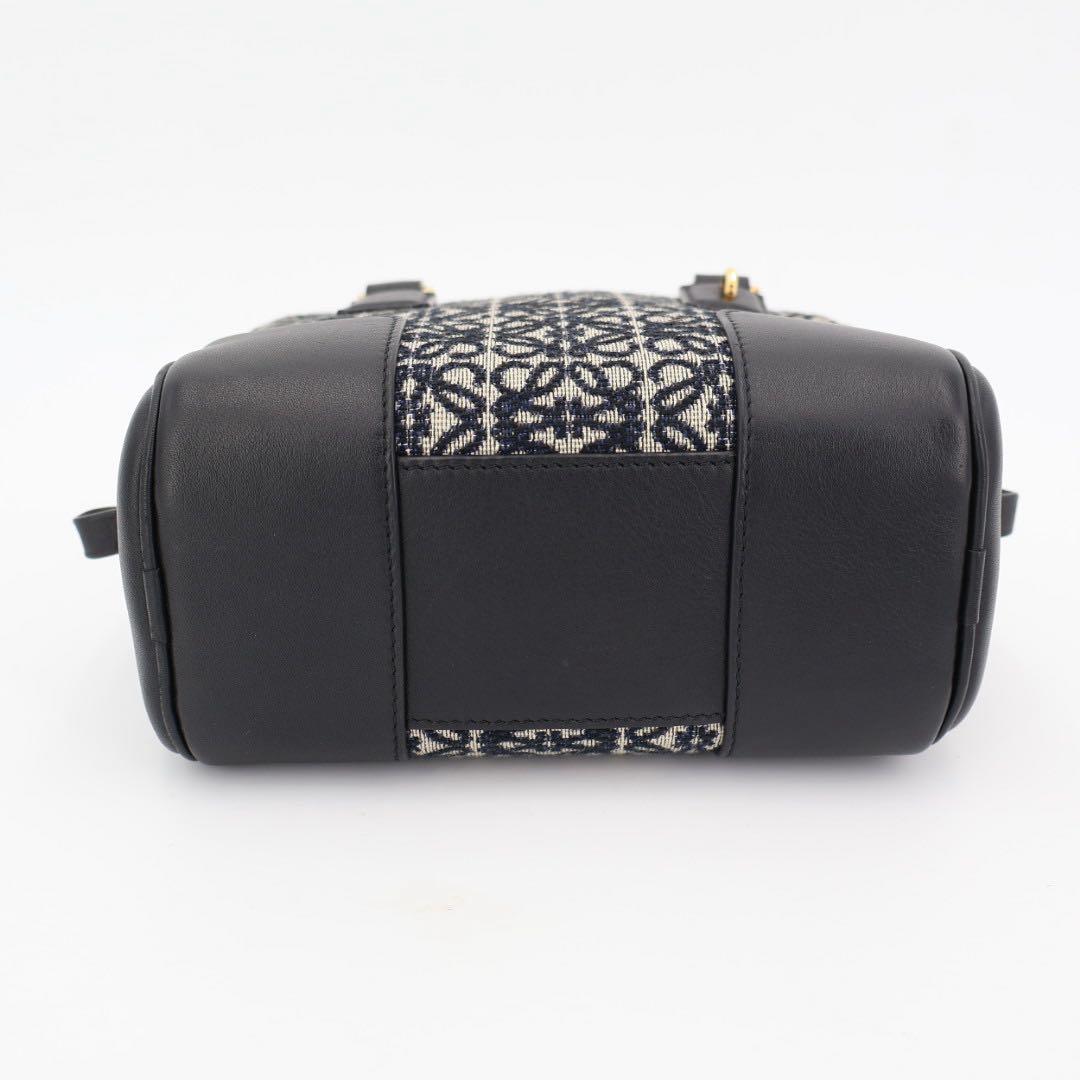 ロエベ LOEWE アマソナ16 ネイビー ブラック ゴールド金具 A039N21X03 カーフ アナグラムジャガード レディース ハンドバッグ