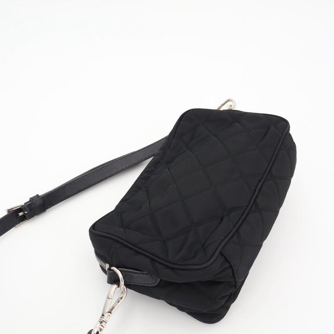 プラダ PRADA ショルダーバッグ キルティング ブラック ナイロン BT1027