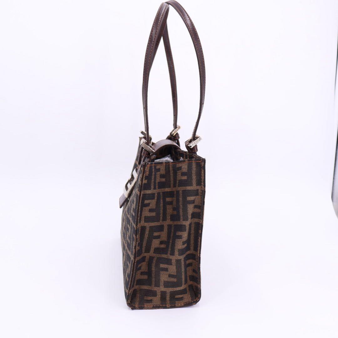 フェンディ FENDI ズッカ柄 FF柄 ロゴ トートバッグ ハンドバッグ ブラウン系
