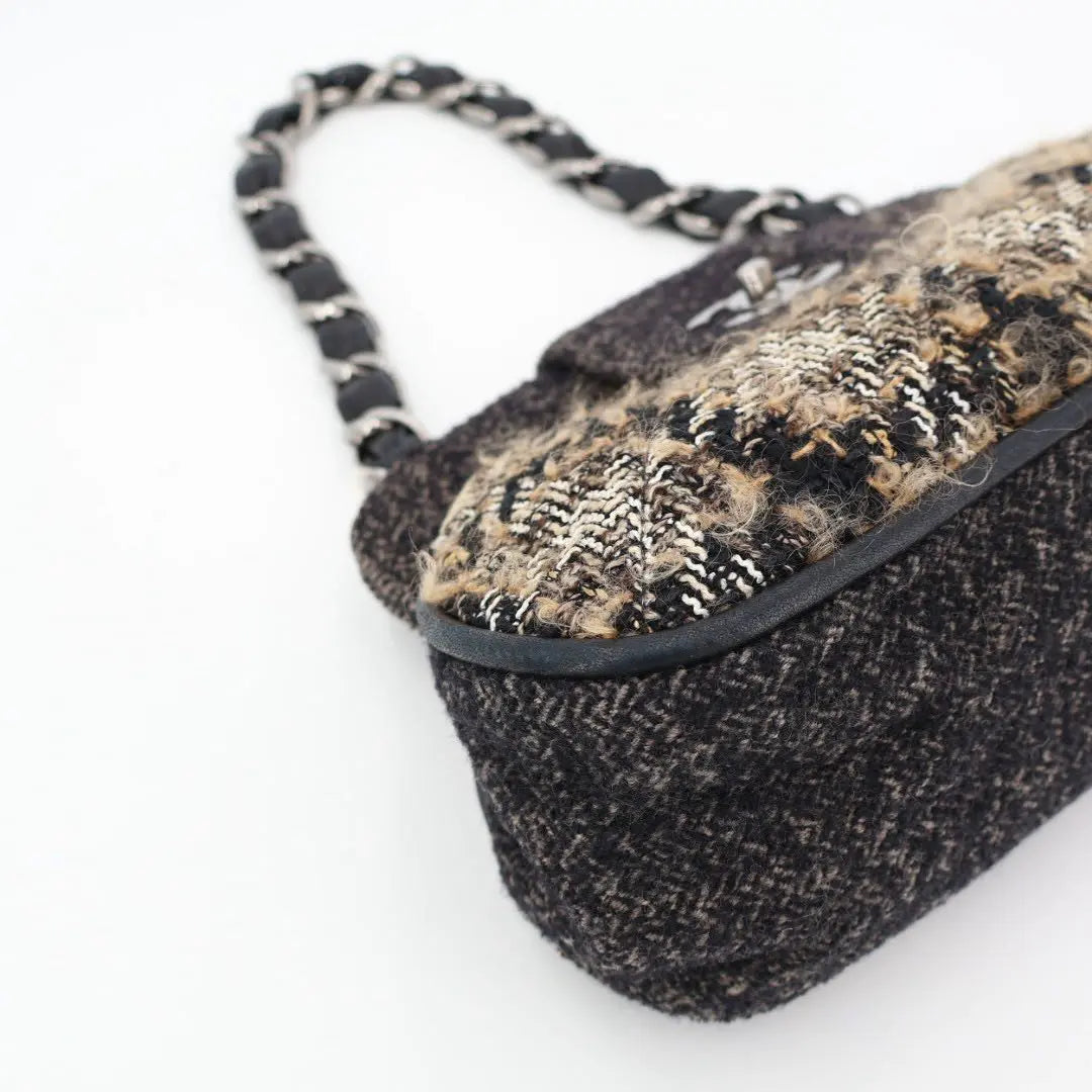 シャネル CHANEL ココマーク ツイード×レザー チェーンショルダーバッグ