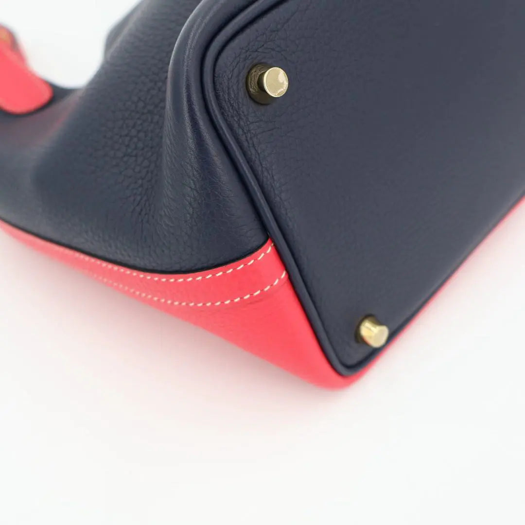 エルメス HERMES ピコタンロック　カザック18/PM　ローズエクストリーム/　ブルーニュイ　トリヨンクレマンス　ゴールド金具