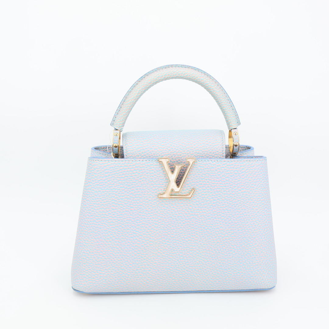 ルイヴィトン LOUIS VUITTON カプシーヌBB ハンドバッグ　ブルー ピンク レディース 美品