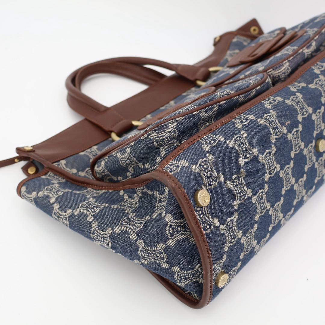 セリーヌ CELINE ハンドバッグ　デニム　マカダム　トリオンフ