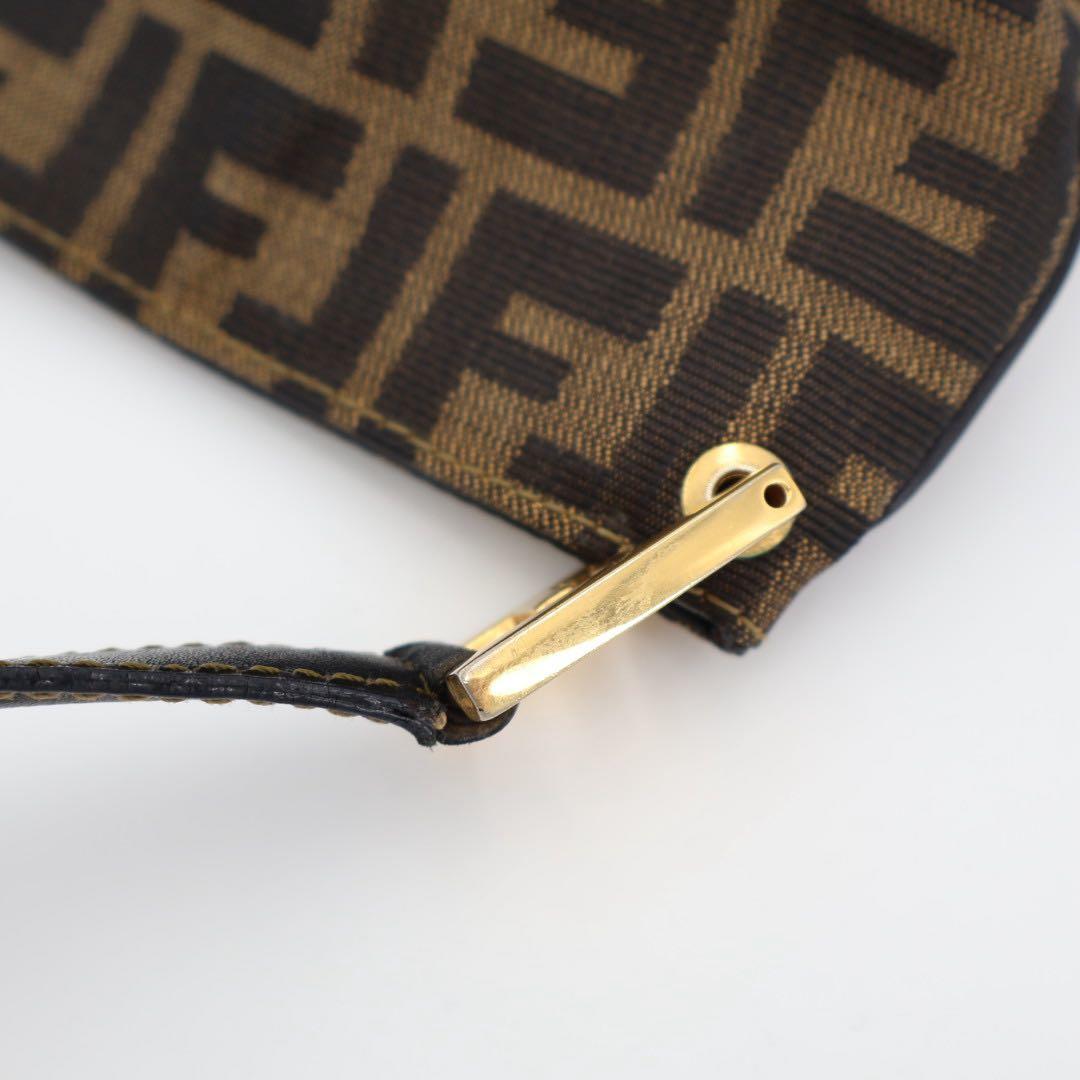 フェンディ FENDI トートバッグ ワンショルダー 2WAY 肩掛け 手提げ ズッカ柄 キャンバス×レザー 茶