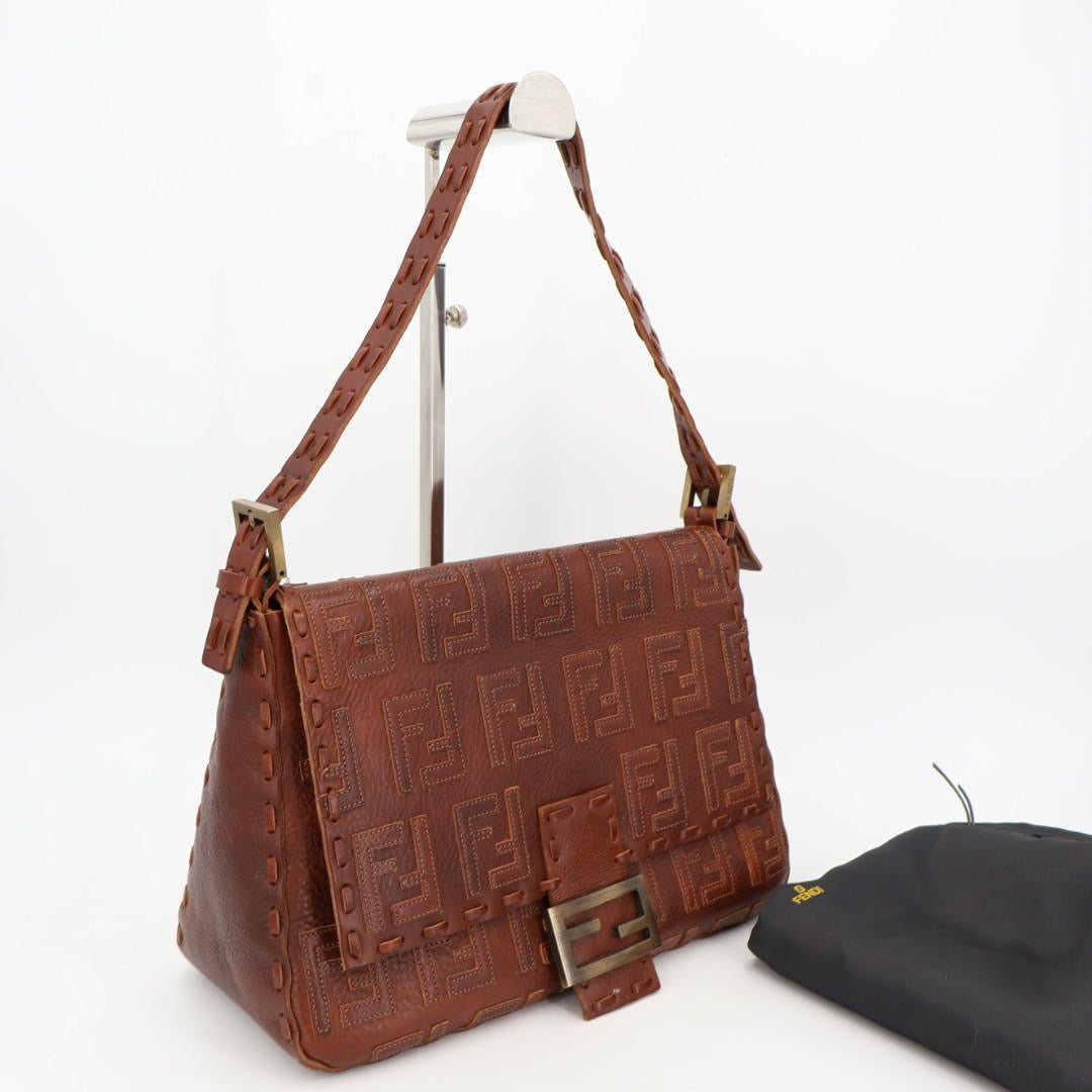 フェンディ Fendi ロゴ入り レザー ママ バッグ