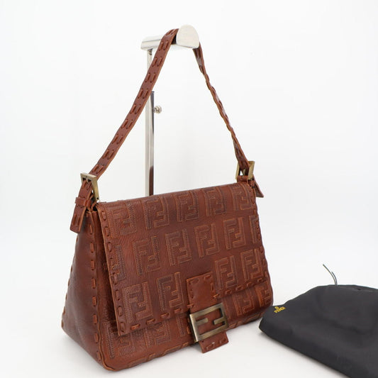 フェンディ Fendi ロゴ入り レザー ママ バッグ