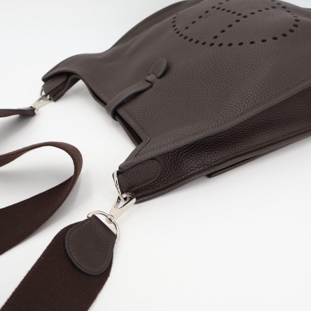 エルメス HERMES エヴリン □J 刻 カカオ シルバー金具 エプソン レディース ショルダーバッグ