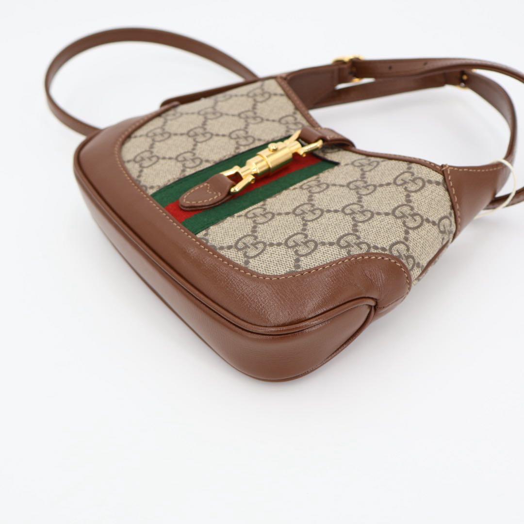 グッチ GUCCI ジャッキー1961 ミニバッグ ベージュ×ブラウン GGスプリームキャンバス×レザー 637092