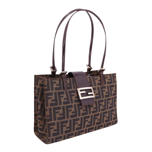 フェンディ FENDI ズッカ柄 FF柄 ロゴ トートバッグ ハンドバッグ ブラウン系